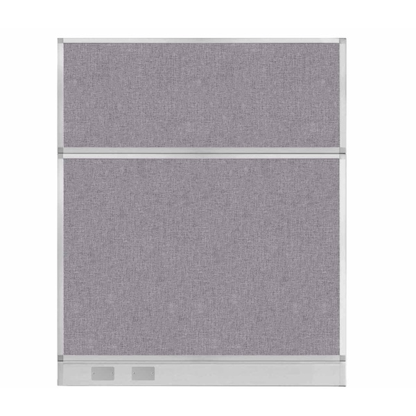 Hush Panel Configurable Cubicle Partition 5' x 6' Cloud Gray Fabric w/ Cable Channel